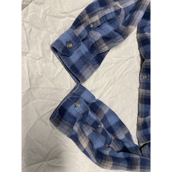 Eddie Bauer Mens TXL Classic Fit Blue Plaid Button Down Shirt - Picture 11 of 11